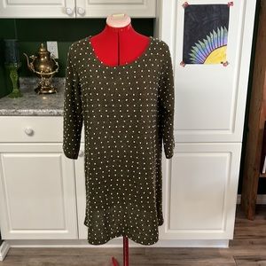 olive green with flocked polka dots…